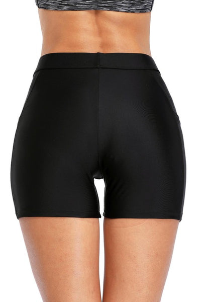 Women Side-Pocket Black Sexy Bikini Bottoms