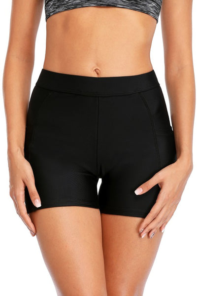 Women Side-Pocket Black Sexy Bikini Bottoms
