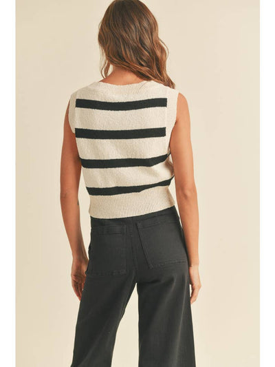 Striped Pattern Knitted Vest
