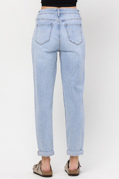 High Rise Mom Crop Skinny With Cuff