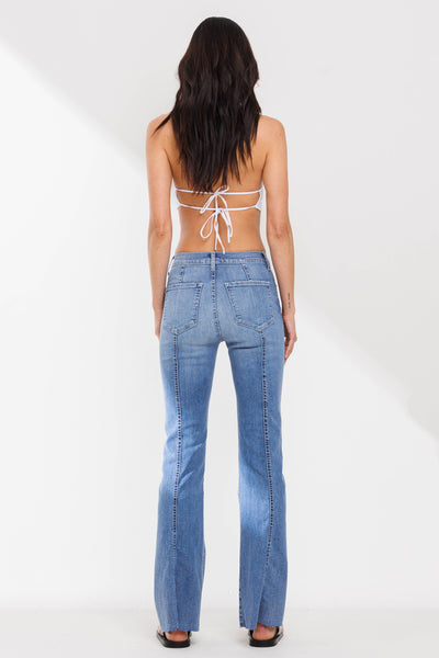 HIGH RISE FLARE WITH CENTER LEG SEAMS JEANS