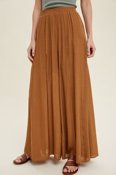WIDE LEG PANTS WITH RAW EDGE DETAIL