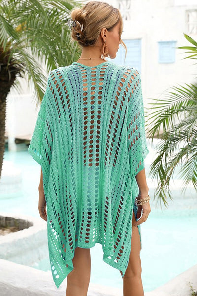HOLLOW KNITTED BEACH WEAR SWIM COVER UP