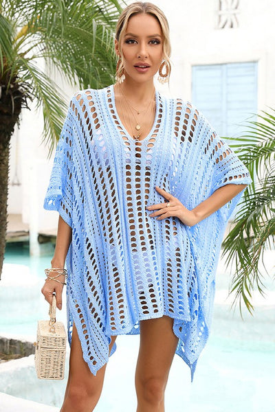 HOLLOW KNITTED BEACH WEAR SWIM COVER UP