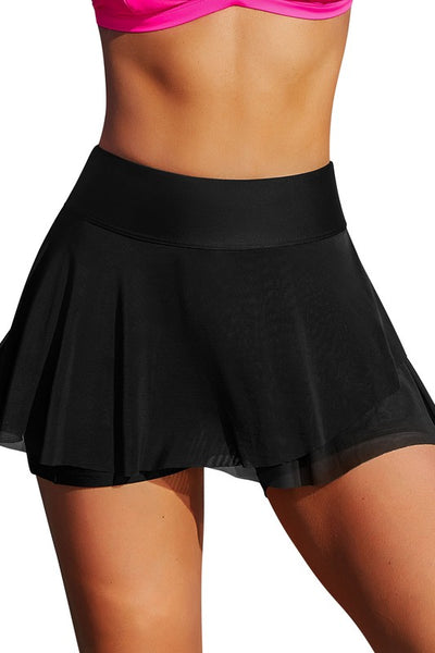 High Waisted Swim Skirt Swimsuit Short with Pocket