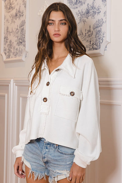 Washed Premium Heavy French Terry Oversize Top