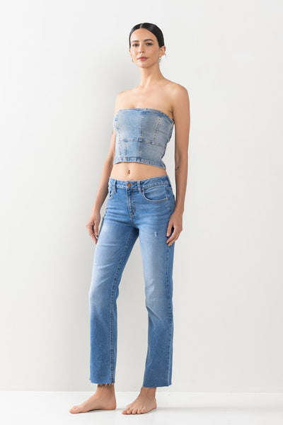 MID RISE ULTRA STRETCH STRAIGHT IN MEDIUM LIGHT