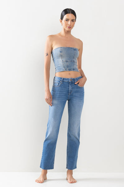 MID RISE ULTRA STRETCH STRAIGHT IN MEDIUM LIGHT