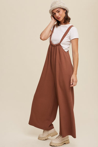 Drawstring Loose Fit Knit Jumpsuit