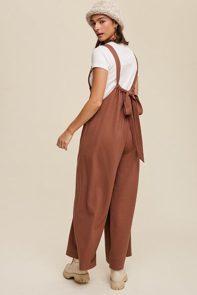 Drawstring Loose Fit Knit Jumpsuit