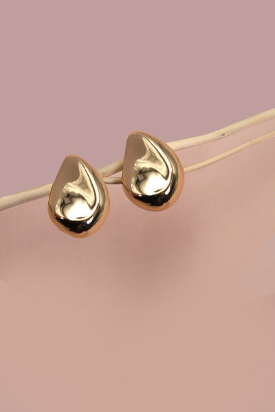 FLAT TEAR DROP STUD EARRINGS