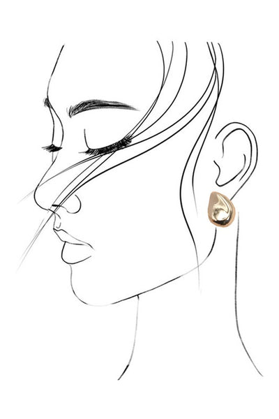 FLAT TEAR DROP STUD EARRINGS