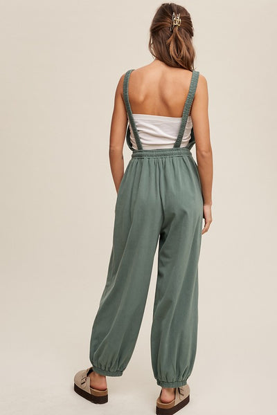 Tank and Jogger Pants Open Back Knit Jumpsuit
