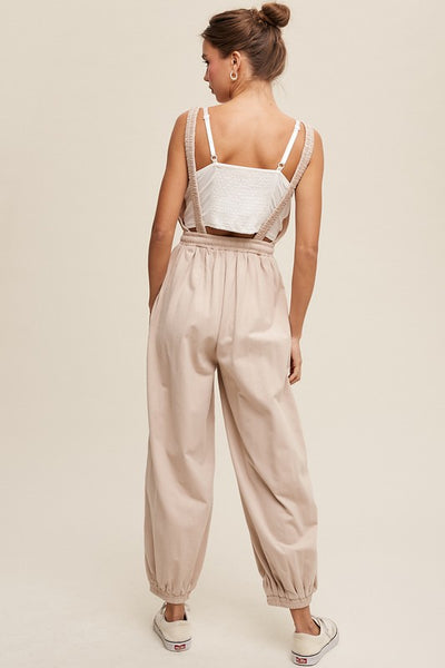 Tank and Jogger Pants Open Back Knit Jumpsuit
