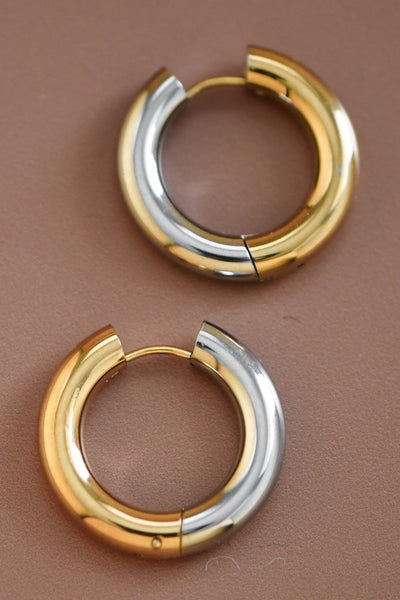 18K Waterproof Non-Tarnish Stainless Steel Hoops