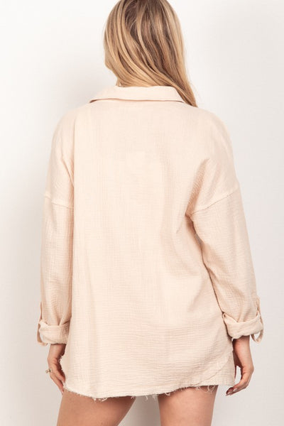 PLUS SIZE Gauze Woven Shorts