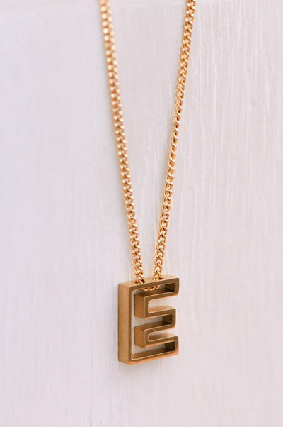 18K Non-Tarnish Stainless Steel Initial Necklace