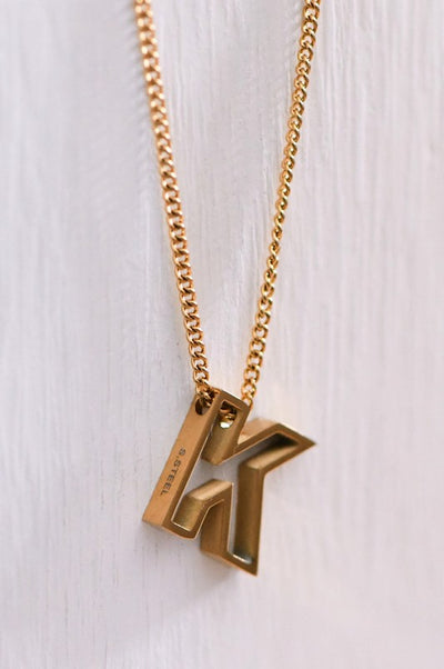 18K Non-Tarnish Stainless Steel Initial Necklace