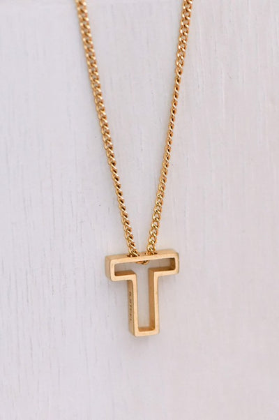 18K Non-Tarnish Stainless Steel Initial Necklace