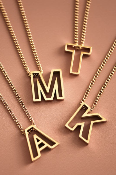 18K Non-Tarnish Stainless Steel Initial Necklace