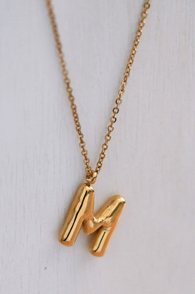 18K Non-Tarnish Stainless Steel Initial Necklace