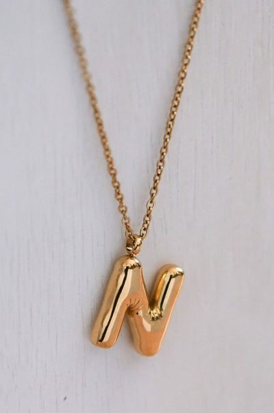 18K Non-Tarnish Stainless Steel Initial Necklace