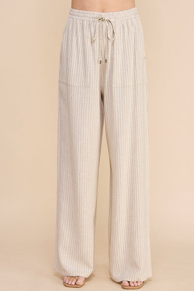 Striped Linen Smock Waist