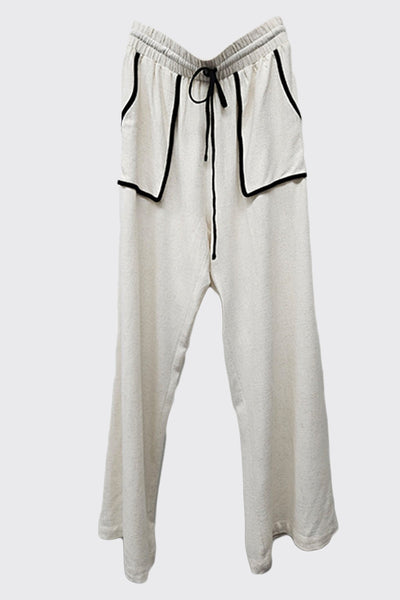 Linen Contrast Binding Pants