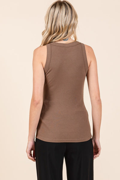 Rib Knit Round Neck Tank