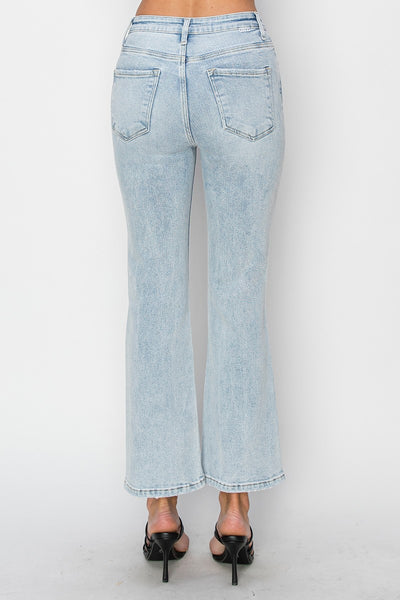 High Rise Crop Flare Jeans