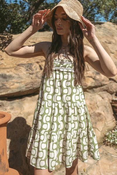 Printed Cut Out Back Dress