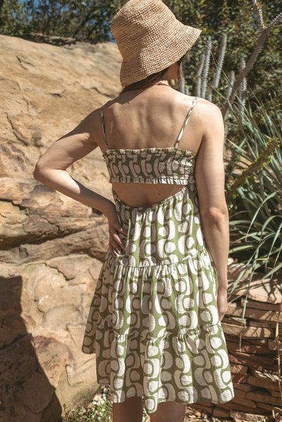 Printed Cut Out Back Dress
