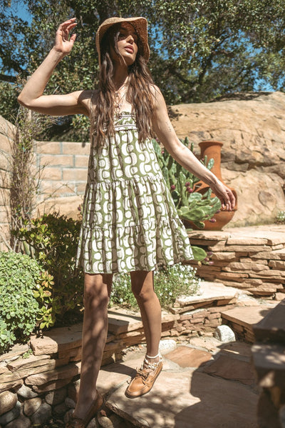 Printed Cut Out Back Dress