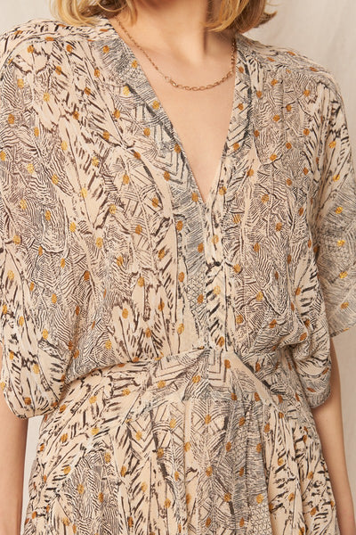 Printed Gauze Maxi Dress