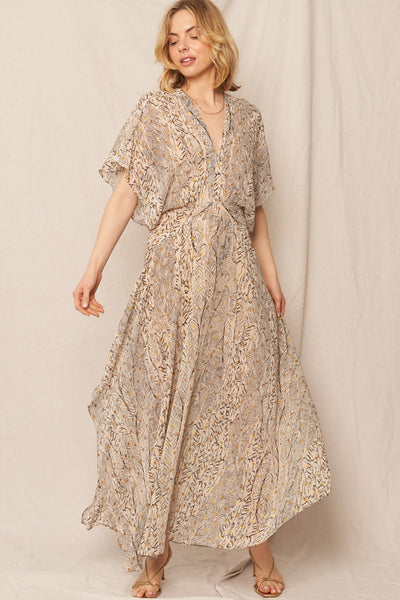 Printed Gauze Maxi Dress