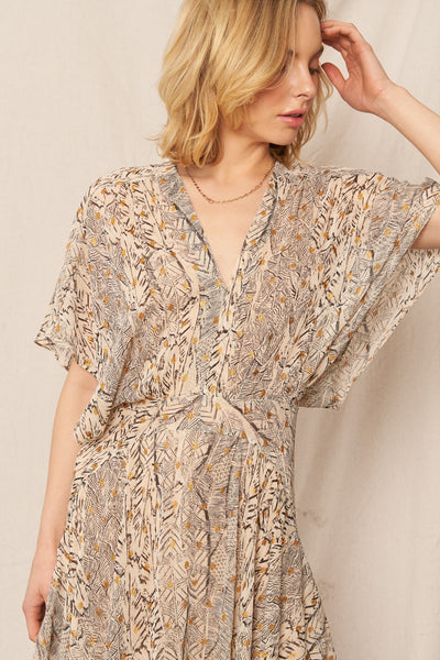 Printed Gauze Maxi Dress