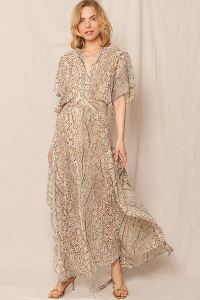 Printed Gauze Maxi Dress
