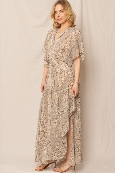 Printed Gauze Maxi Dress