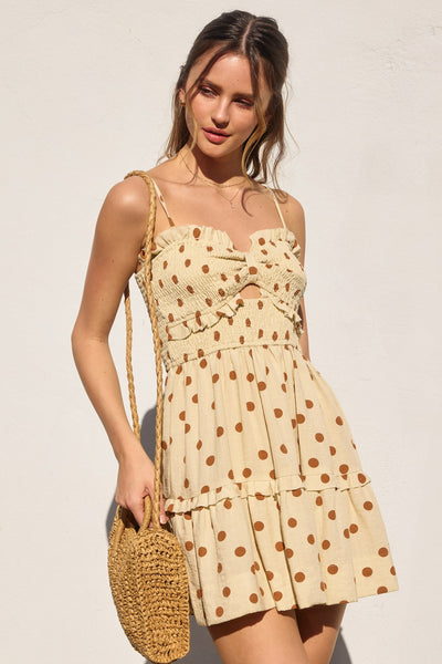 Easy Does It Smocked Sweetheart Mini Dress