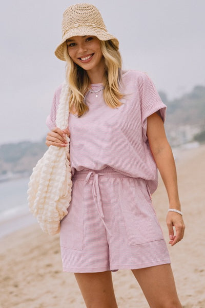 Striped French Terry Shorts