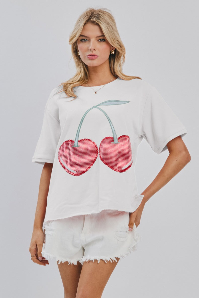 Cherry Patchwork Motif Sweatshirts