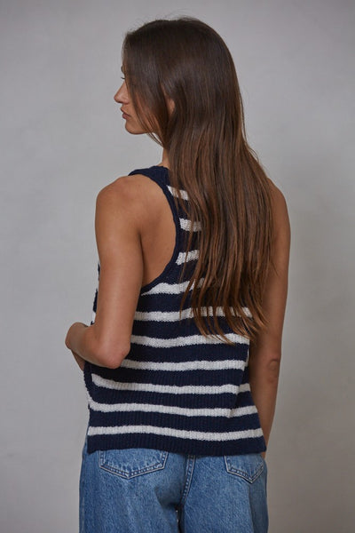 Mancheste Striped Sleeveless Top