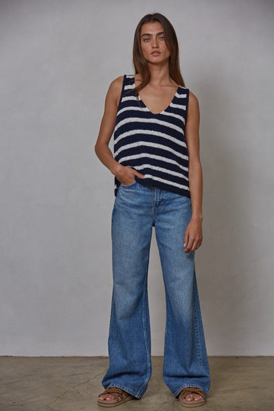 Mancheste Striped Sleeveless Top