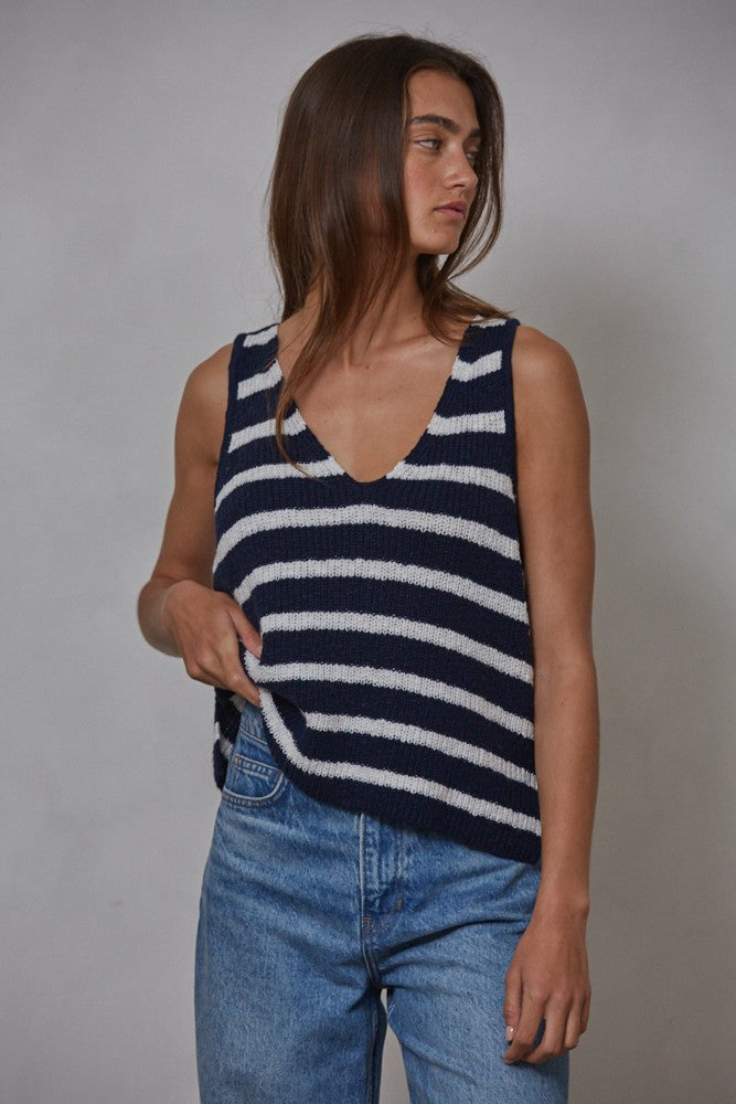 Mancheste Striped Sleeveless Top