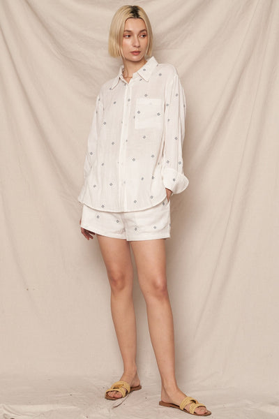 Embroidered Polka Dot Shorts