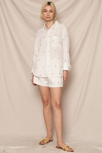 Embroidered Polka Dot Shorts