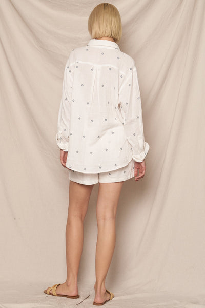 Embroidered Polka Dot Shorts