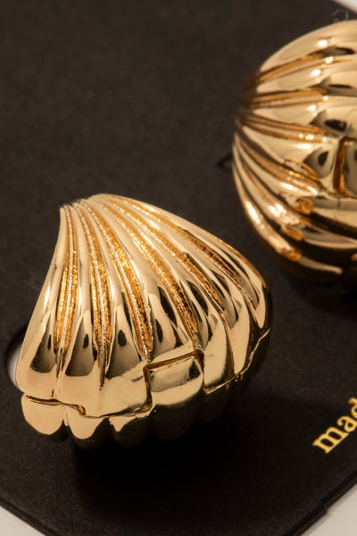 Wide Ridged Texture Hinge Hoop Earrings