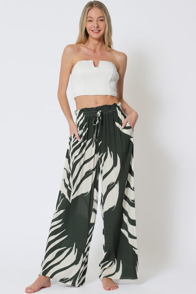 Elastic Waisted Long Pants