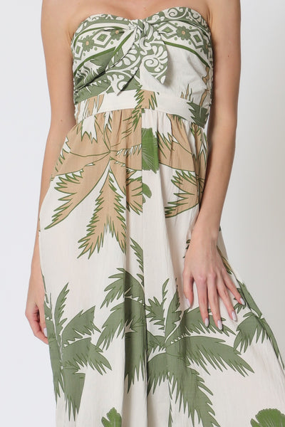 Tube Tie Front Chest Smcoked Back Jumpsuit